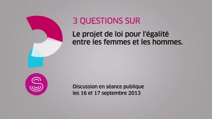 [Questions sur] Projet de loi pour l'égalité entre les femmes et les hommes