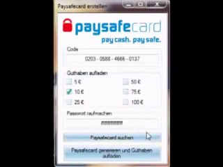 Paysafecard Generator Code Install 2013
