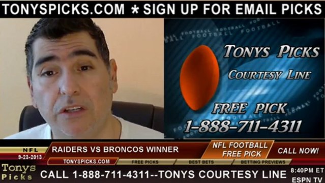Denver Broncos vs. Oakland Raiders Pick Prediction NFL Pro Football Odds Preview 9-23-2013