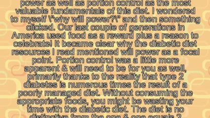 Diabetes Diet Plan - Some Simple Insights