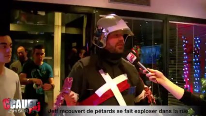 Jeff recouvert de pétards se fait exploser dans la rue - C'Cauet sur NRJ