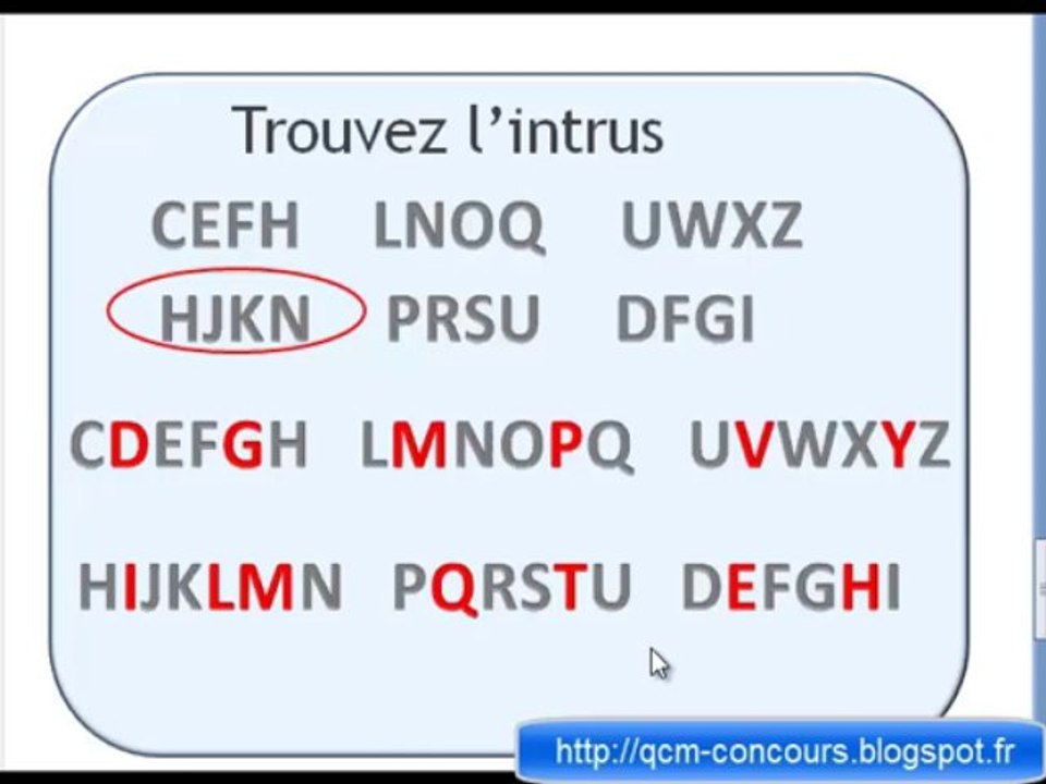 Test psychotechnique suites de lettres