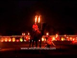 Colourful Camel contingent with the synchronization of lights and music at BSF Tattoo day