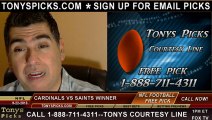 New Orleans Saints vs. Arizona Cardinals Pick Prediction NFL Pro Football Odds Preview 9-22-2013