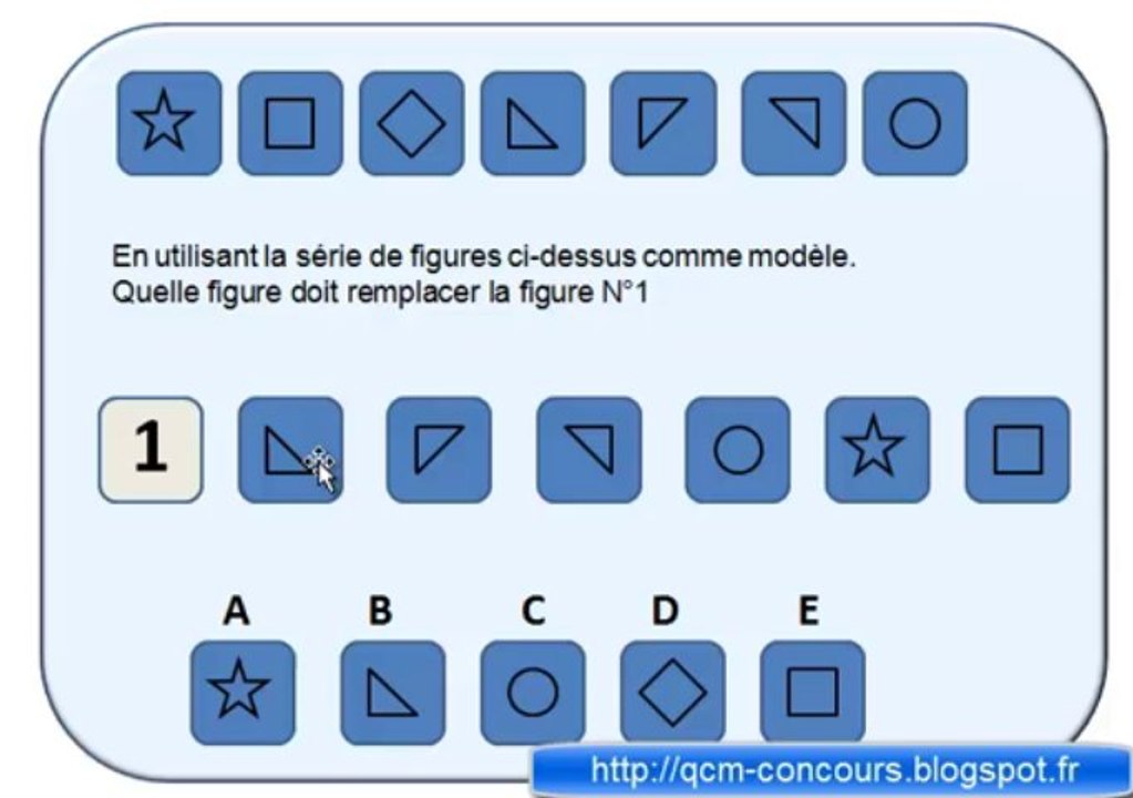 Test des suites de figures. Explication test d'aptitude logique