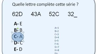 Test alphanumérique. Concours de la fonction publique...