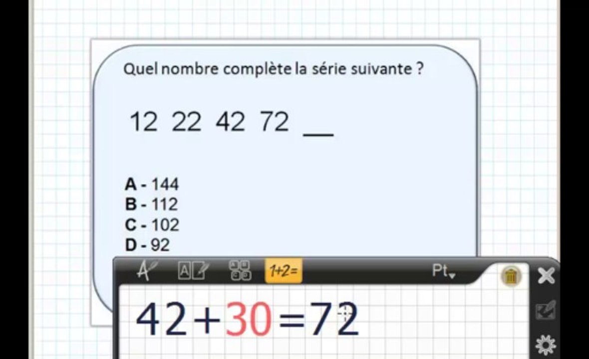 QCM suites de chiffres