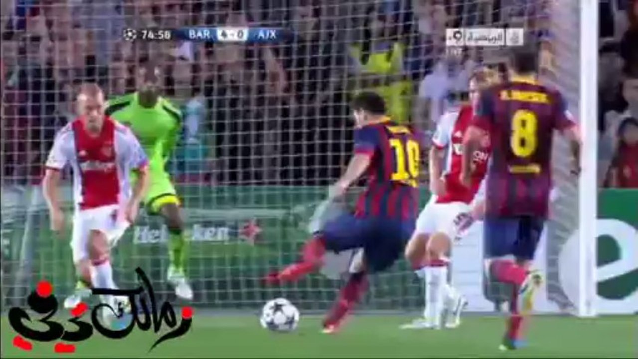 هدف برشلونه الرابع فى اياكس ميسي