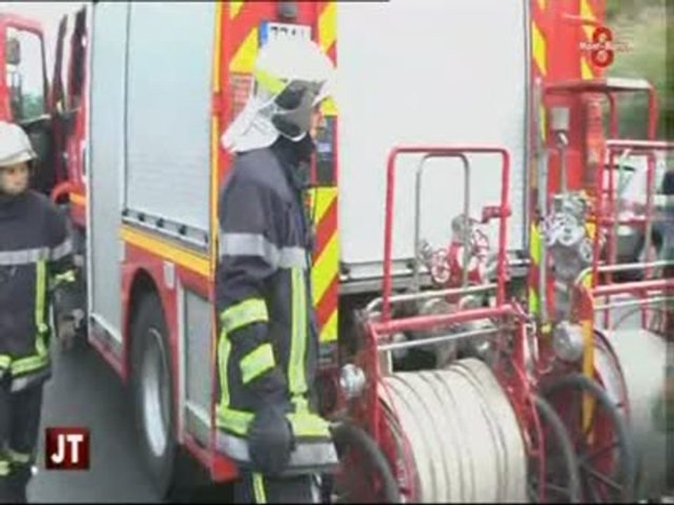 Exercice incendie au centre de tri des PTT (Grésy-sur-Aix)