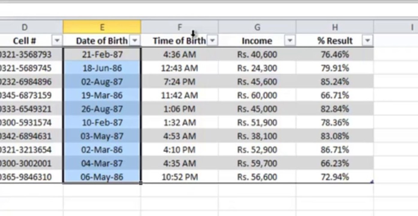 MS-Excel-01 Excel Formats (Level: Basic) Urdu