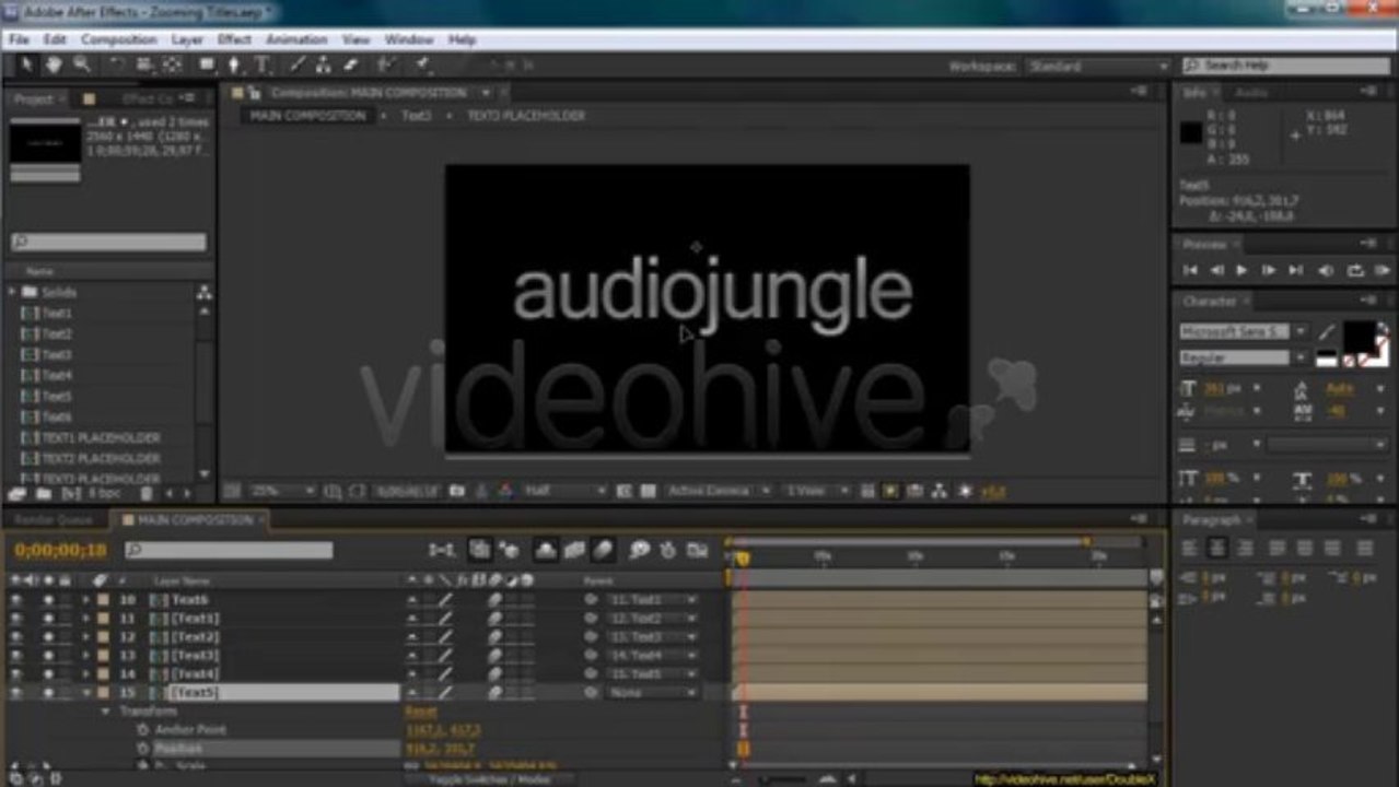Zooming Titles - After Effects Template