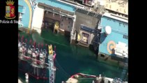 Isola del Giglio - Le fasi della rotazione della Costa Concordia -2- (17.09.13)