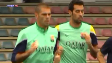 Martino absent for Thursday's training session whilst Pique undergoes physiotherapy