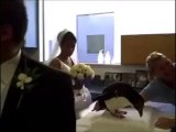 Un pingouin fait caca sur la robe de la mariée! Mariage foutu!