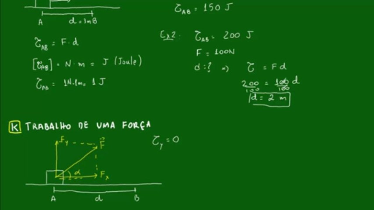 02 - Trabalho de uma força - Aula 2