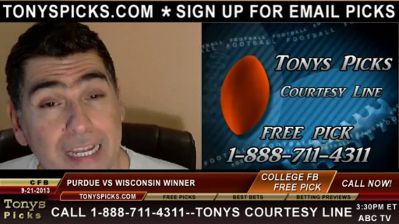 Wisconsin Badgers vs. Purdue Boilermakers Pick Prediction NCAA College Football Odds Preview 9-21-2013
