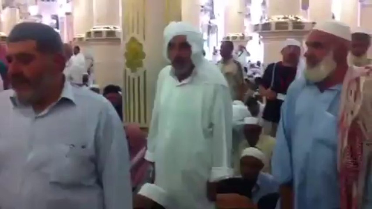 Masjid e Nabvi S.A.W. From inside along the jaliyan of Roza Mubarak Riyadh ul Jannah Madinah Saudia