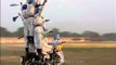 BSF personnel performing a bike stunts