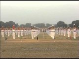 Army unit performing exercise at the BSF Tattoo day