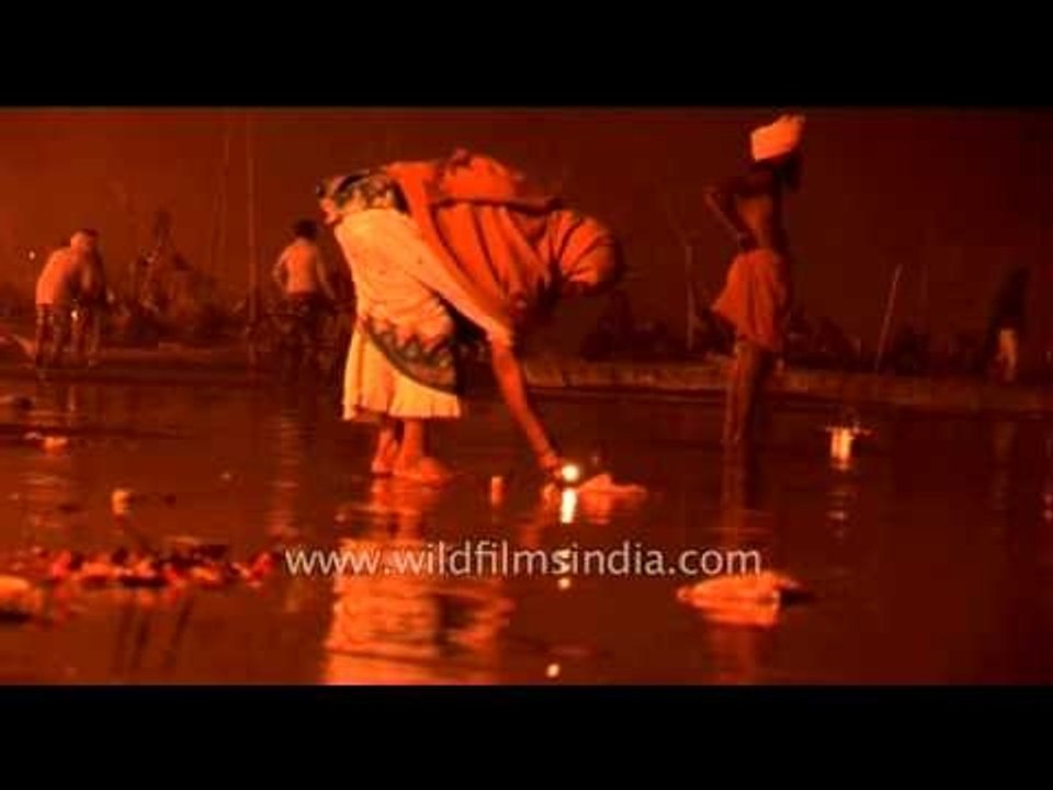 Night Bath during Ardh Kumbh at Prayaga