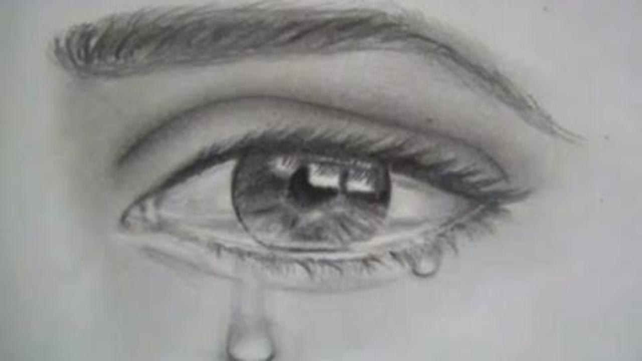 COMO DIBUJAR OJOS Y LAGRIMAS / DIBUJAR UN OJO REALISTA LLORANDO