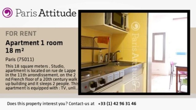 Studio Apartment for rent - Bastille, Paris - Ref. 8963