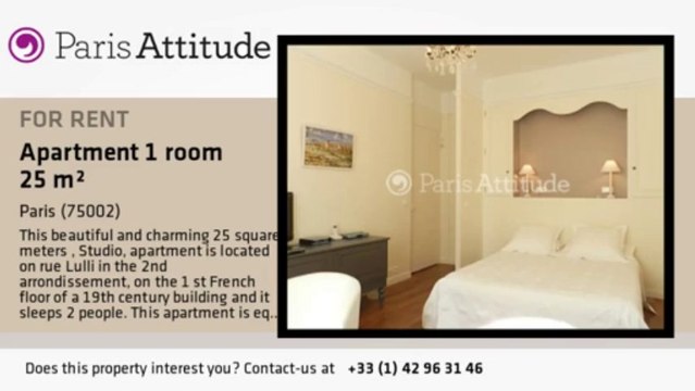 Studio Apartment for rent - Opéra, Paris - Ref. 8883