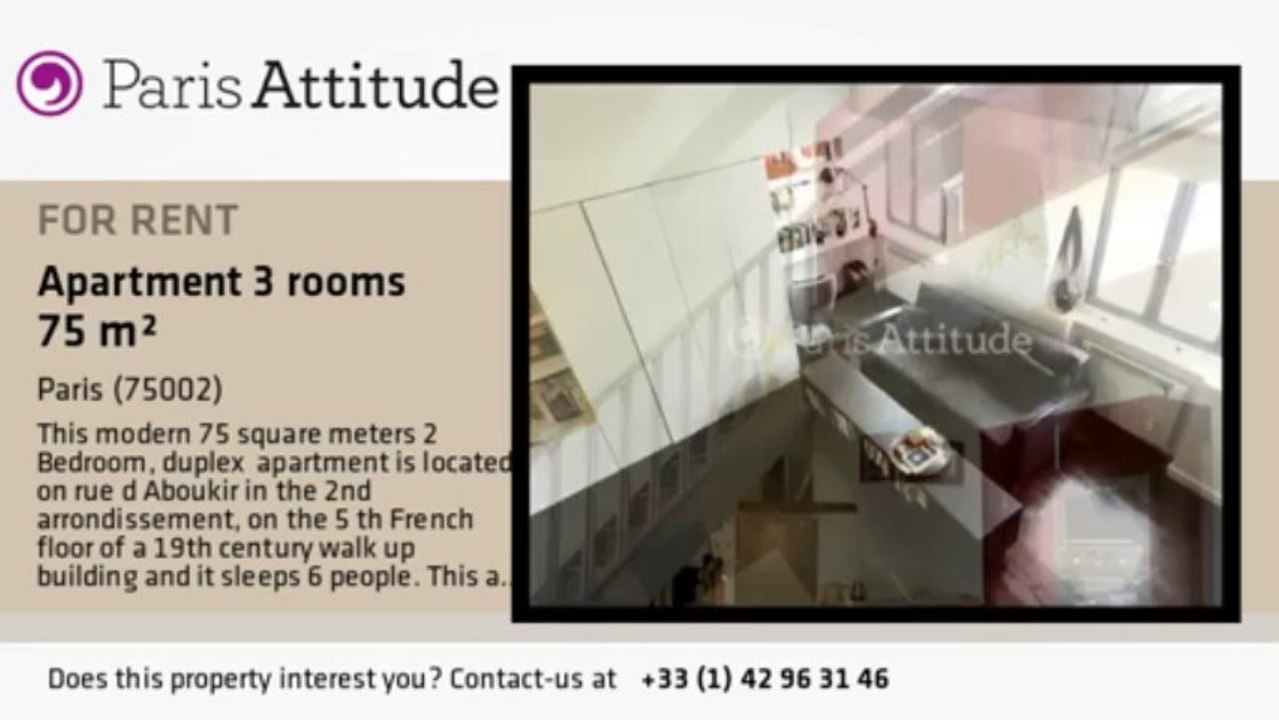 2 Bedroom Duplex for rent - Montorgueil, Paris - Ref. 8879