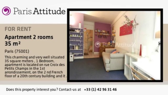 1 Bedroom Apartment for rent - Palais Royal, Paris - Ref. 8872