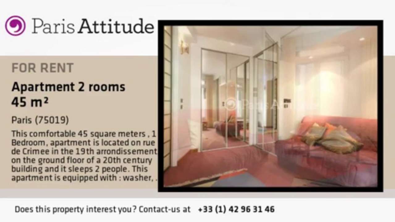 1 Bedroom Apartment for rent - Crimée, Paris - Ref. 8860