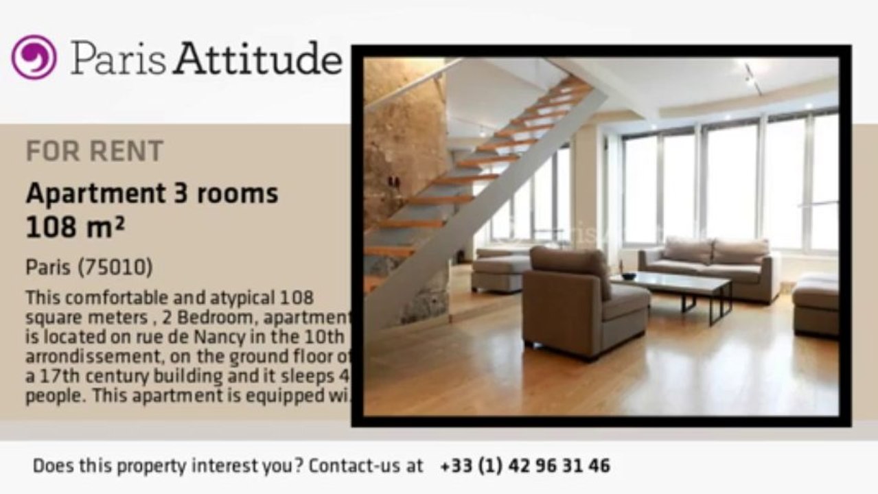 2 Bedroom Duplex for rent - Faubourg St Martin, Paris - Ref. 8847