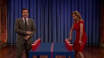 Kate Upton VS Jimmy Fallon on Flip Cup game : she Is a Pro!