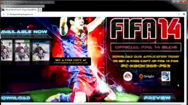 Gratuits Fifa 14 Free PC (Origin) PS3 Xbox 360 Keys [October 2013]Download