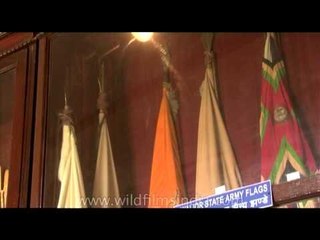 A display of Gwalior State Army Flags at the Palace of  Maharaja Jayaji Rao Scindia