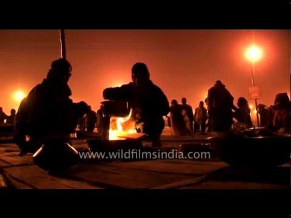 Night view of Prayaga during Ardh Kumbh Mela in 2007