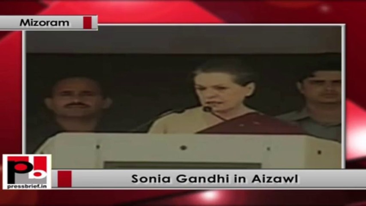 Sonia Gandhi in Mizoram recalls Rajiv Gandhi’s contribution to the state