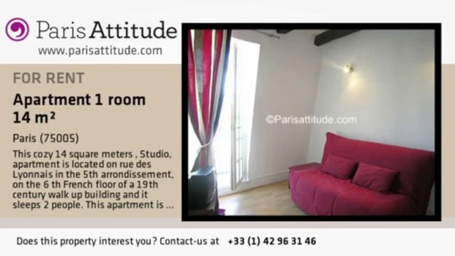 Studio Apartment for rent - Port Royal, Paris - Ref. 6316