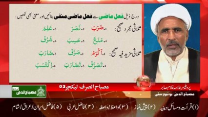 Misba Sarf lecture 03 by Prof. Allama Ghulam Sabir VC Misbahudduja University