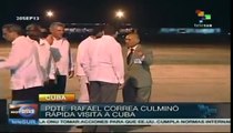 Correa recorre obra cubana en la que participa ejército ecuatoriano