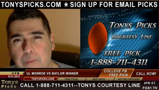Baylor Bears vs. UL Monroe Warhawks Pick Prediction NCAA College Football Odds Preview 9-21-2013