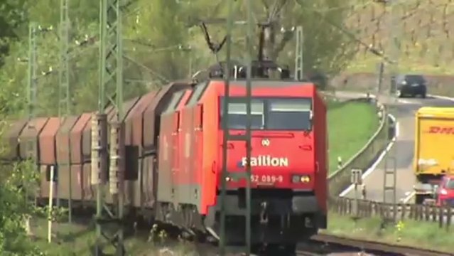 Züge Hammerstein Leutesdorf, Northrail E1142, MRCE 189, Re482, 155, 2x 185, 2x 145,2x152,143,4x 425