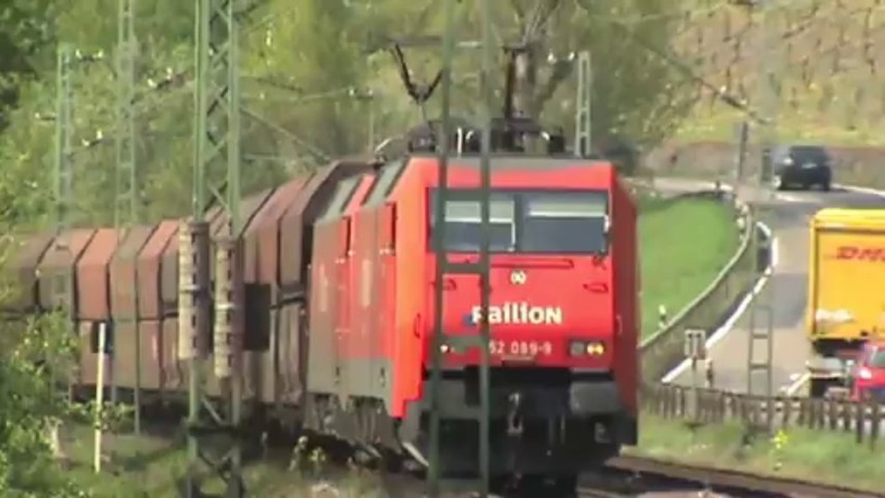 Züge Hammerstein Leutesdorf, Northrail E1142, MRCE 189, Re482, 155, 2x 185, 2x 145,2x152,143,4x 425