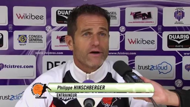Conférence de presse FC Istres - Stade Lavallois (3-0) : José PASQUALETTI (FCIOP) - Philippe HINSCHBERGER (LAVAL) - 2013/2014