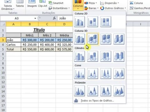 Excel 2010 para iniciantes. (Aula 4) - Média e Gráficos