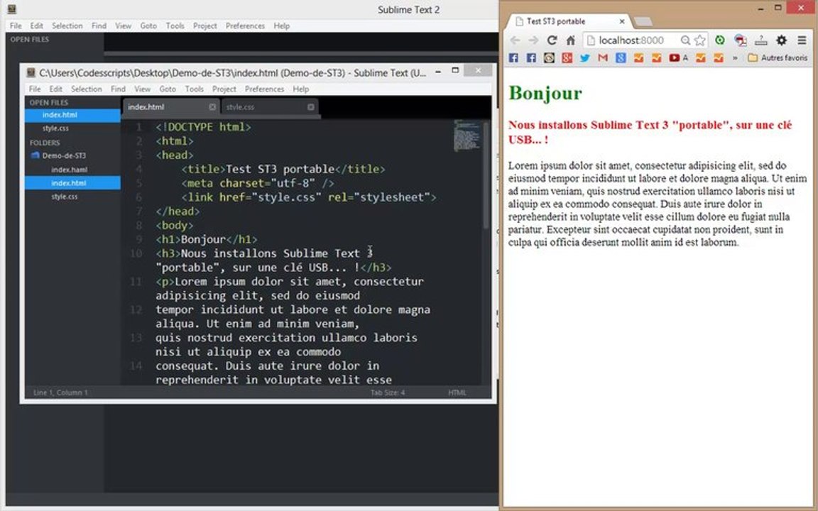 Installer Sublime Text 3 ou 2 version portable sur une clé USB