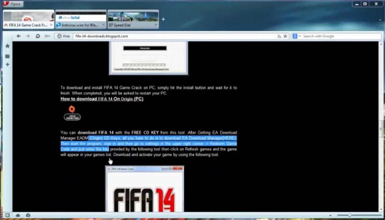 FIFA 14 Origin Activation Redeem Key Free