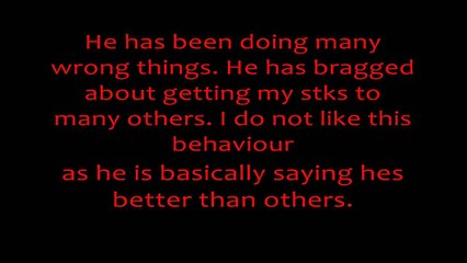 Message regarding nickbernier234... :(