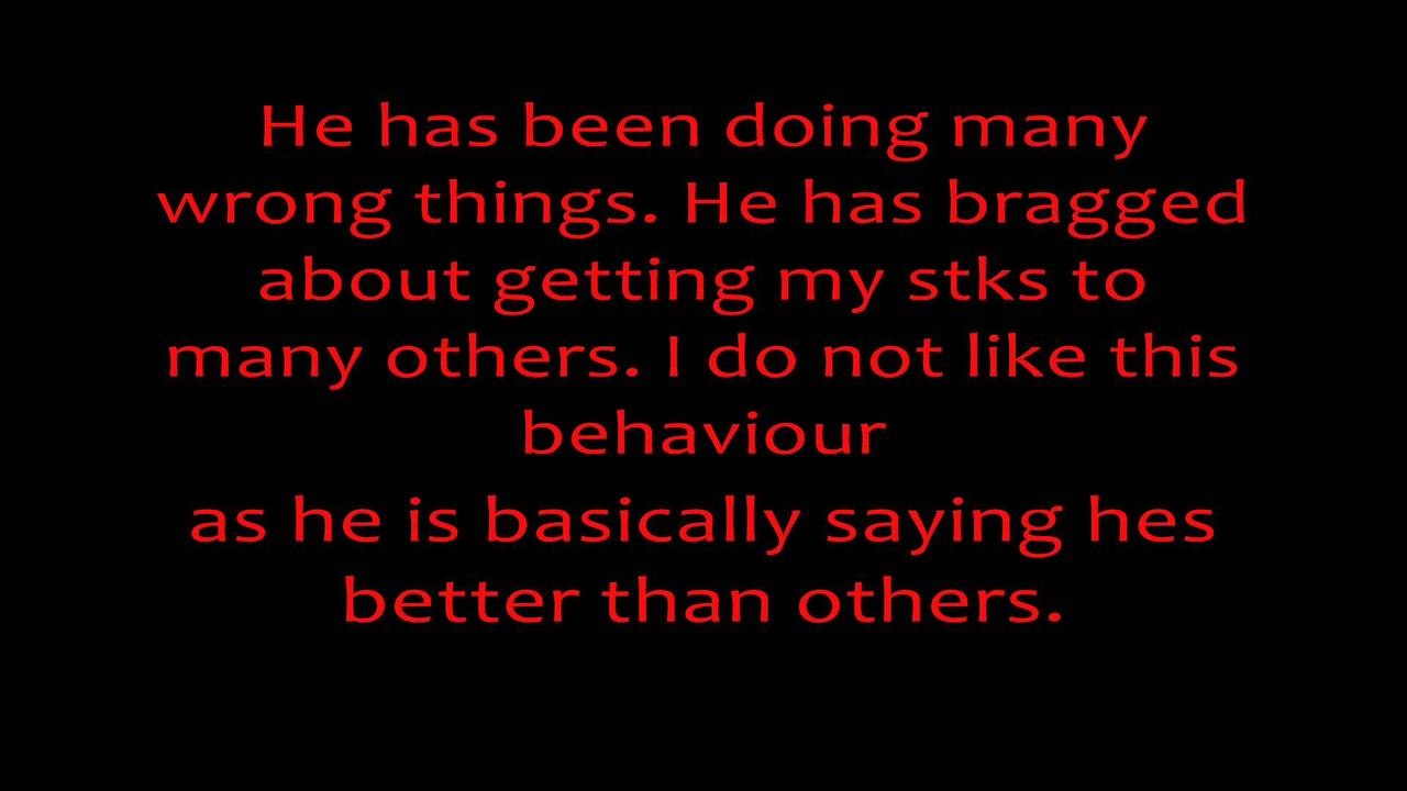 Message regarding nickbernier234... :(