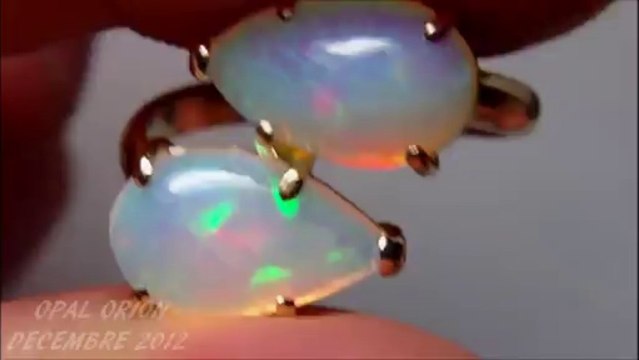 AAB14 - OPAL ORION BIJOU - Bague Toi et Moi Or 18 Carats et 2 Opales Welo Ethiopie