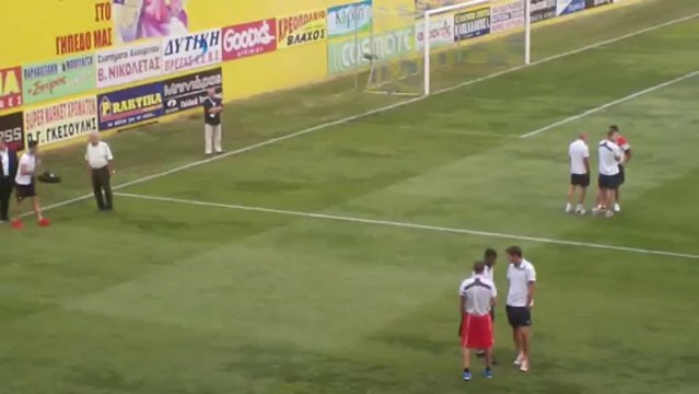 Η αναγνωριστική βόλτα των παικτών του Ολυμπιακού στο Αγρίνιο